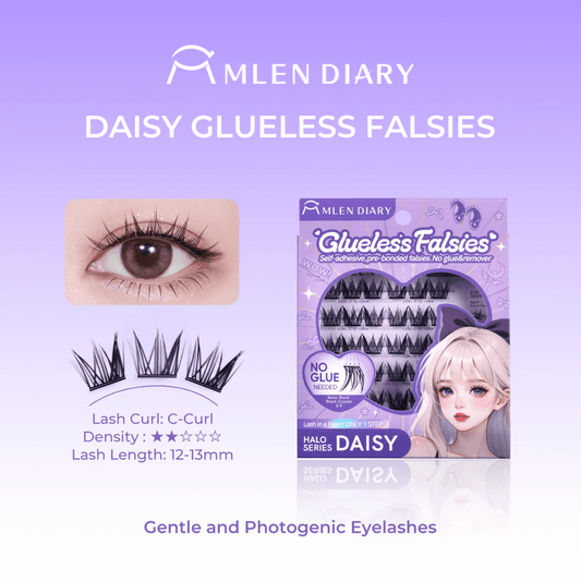 Mlen Diary Glueless Falsies Halo Series DAISY رموش صناعية بدون غراء من سلسلة هالو من ميلين دايري ديزي - Princess Cosmetics Qatar