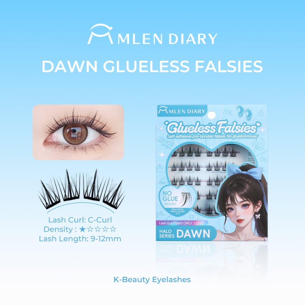 Mlen Diary Glueless Falsies Halo Series DAWN مكياج ذقن بدون غراء من سلسلة هالو داون من ميلين دايري - Princess Cosmetics Qatar