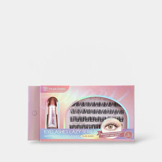 Mlen Diary Lazy Series Wispy & Doll False Eyelashes - Dramatic مذكرات ملين - سلسلة رموش صناعية خفيفة ودمية - دراماتيكية - Princess Cosmetics Qatar