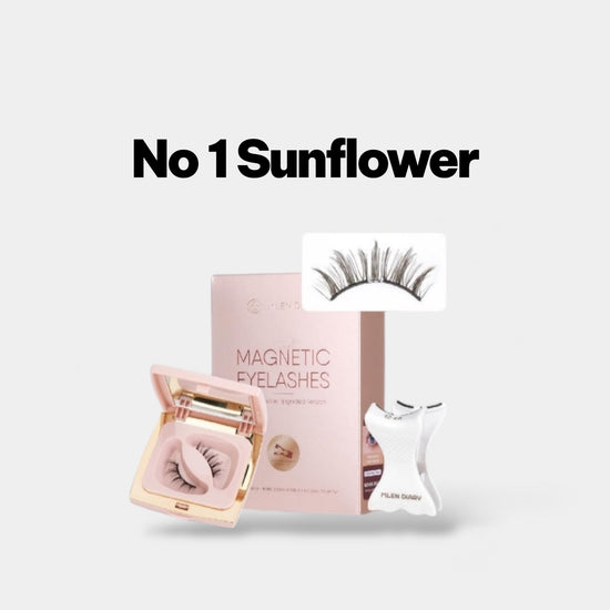 Mlen Diary Magnetics Eyelashes - No 1 Sunflower + Toolkit رموش مغناطيسية من مذكرات ملين - رقم 1، زهرة عباد الشمس + مجموعة أدوات - Princess Cosmetics Qatar