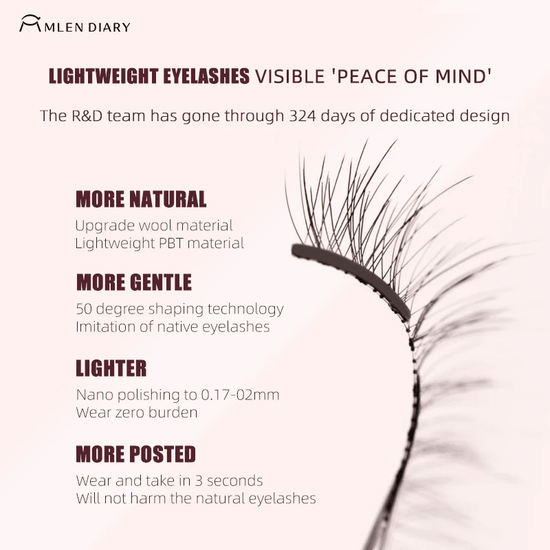 Mlen Diary Magnetics Eyelashes - No 10 Natural Beauty + Toolkit رموش مغناطيسية من ميلين دايري - رقم 10 - جمال طبيعي + مجموعة أدوات - Princess Cosmetics Qatar