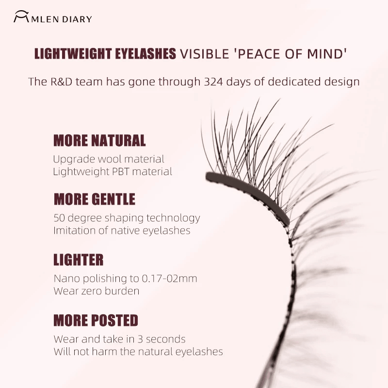 Mlen Diary Magnetics Eyelashes - No 10 Natural Beauty + Toolkit رموش مغناطيسية من ميلين دايري - رقم 10 - جمال طبيعي + مجموعة أدوات - Princess Cosmetics Qatar