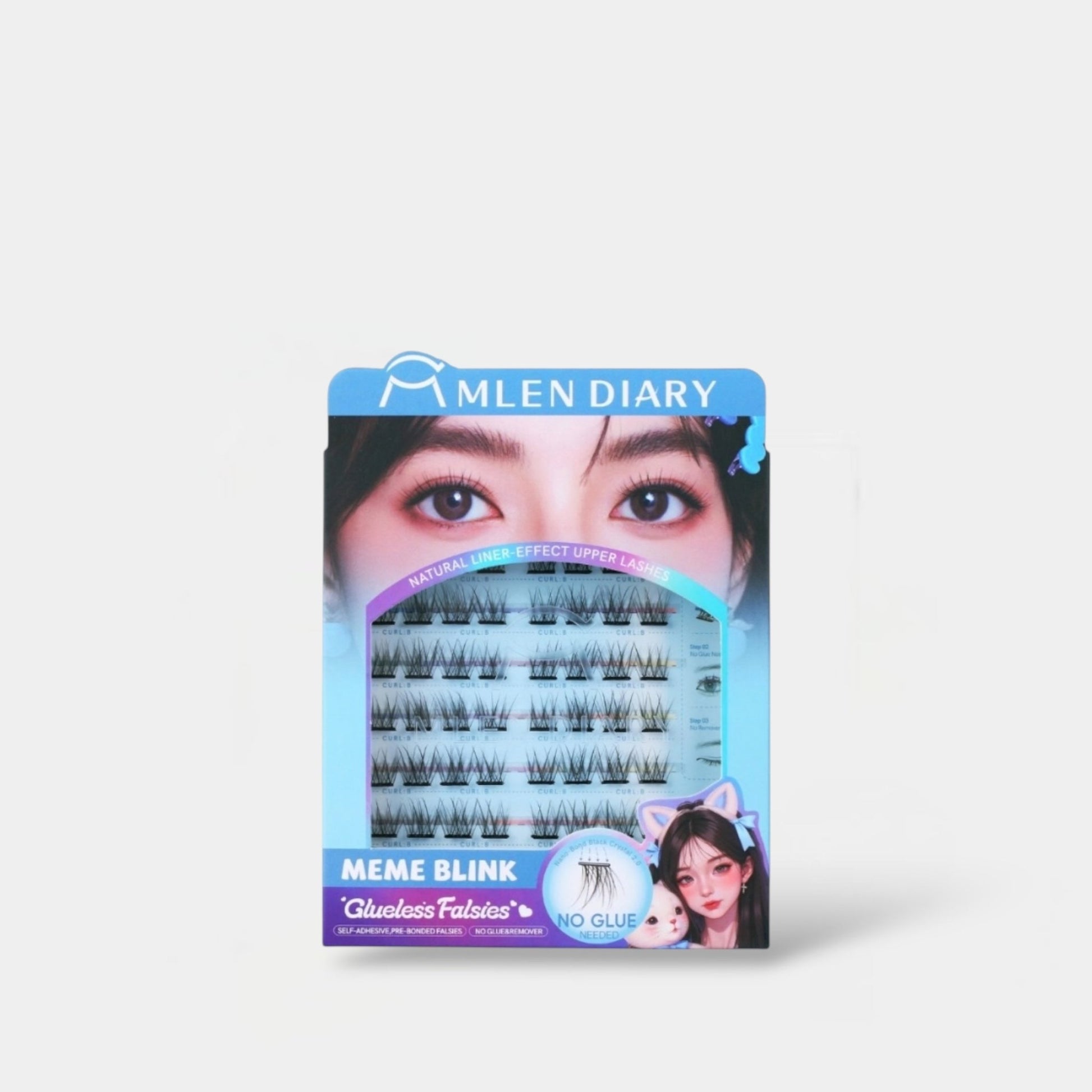 Mlen Diary Meme Blink Glueless Falsies يوميات ملين ميمي وميض غلويليس كاذبة - Princess Cosmetics Qatar