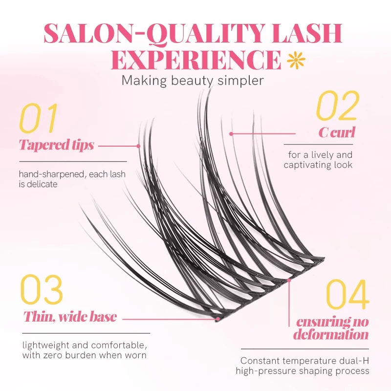 Mlen Diary Princess Rose Charming False Eyelashes (45 Clusters) رموش صناعية ساحرة من مِلين دياري برينسيس روز - Princess Cosmetics Qatar