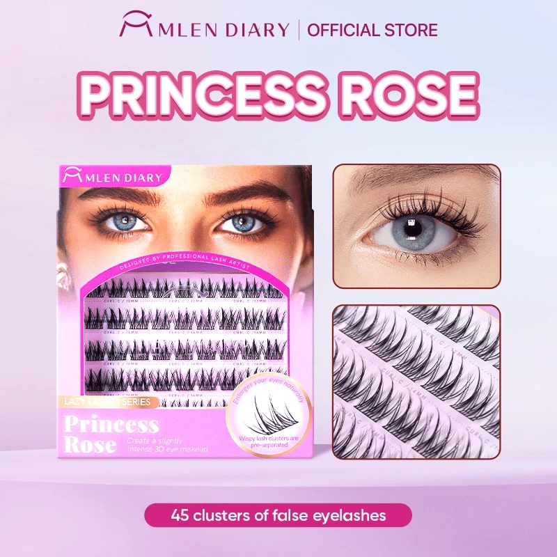 Mlen Diary Princess Rose Charming False Eyelashes (45 Clusters) رموش صناعية ساحرة من مِلين دياري برينسيس روز - Princess Cosmetics Qatar