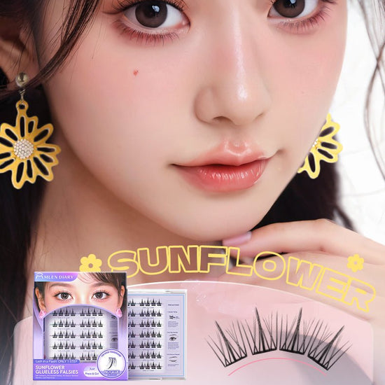 Mlen Diary Sunflower Glueless Falsies مذكرات ملين - زهور عباد الشمس بدون غراء - Princess Cosmetics Qatar