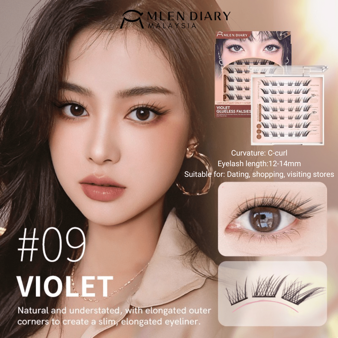 Mlen Diary Violet Glueless Falsies مذكرات ملين البنفسجي الزائفة الخالية من الغراء - Princess Cosmetics Qatar