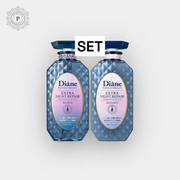 Moist Diane Extra Night Repair Set (Shampoo + Treatment) 450ml. مجموعة ديان إكسترا للإصلاح الليلي (شامبو + علاج) 450 مل - Princess Cosmetics Qatar