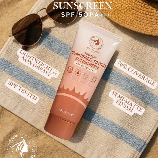 Ms. Tsung Premium Tinted Sunscreen 50g واقي الشمس الملون الممتاز من السيدة تسونغ - Princess Cosmetics Qatar