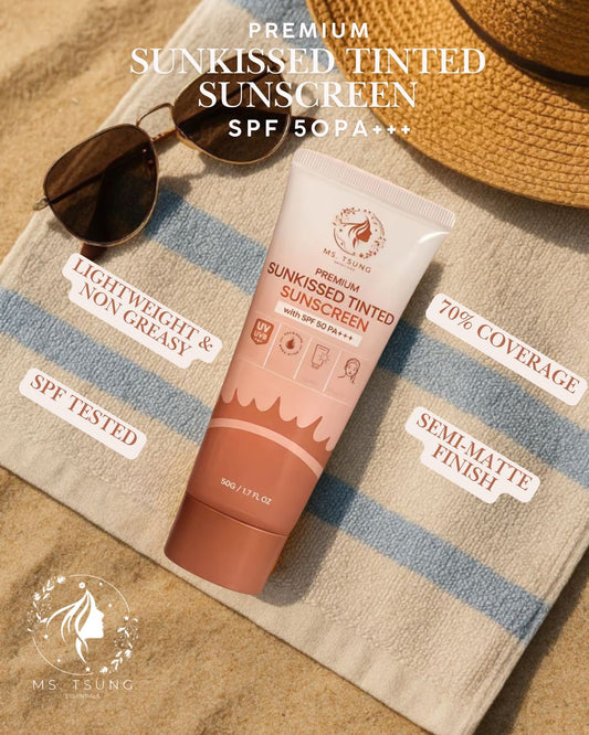 Ms. Tsung Premium Tinted Sunscreen 50g واقي الشمس الملون الممتاز من السيدة تسونغ - Princess Cosmetics Qatar