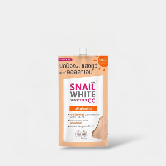 Namu Life Snail White CC Sunscreen SACHET. كيس واقي من الشمس من نامو لايف سنيل وايت CC - Princess Cosmetics Qatar