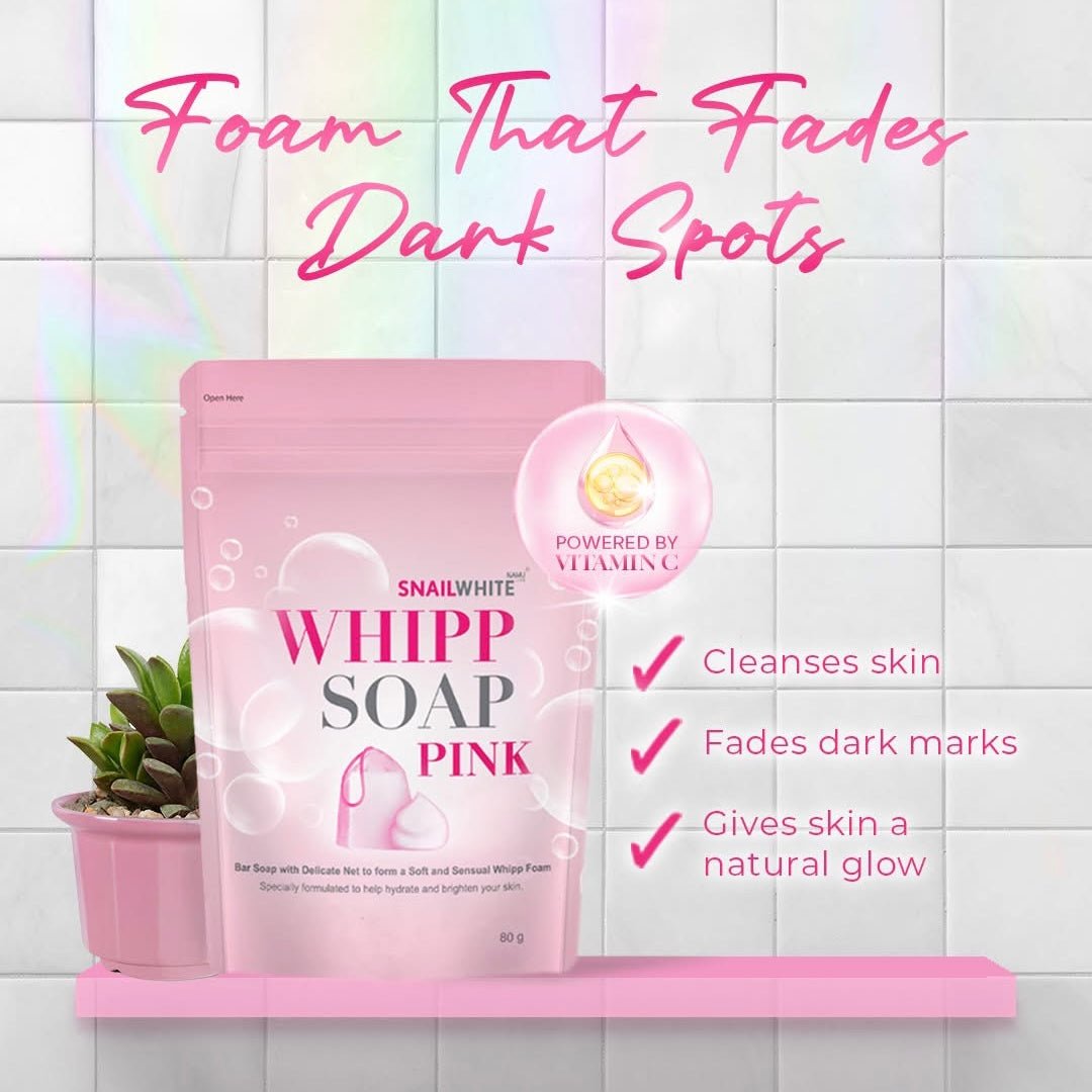 Namu Life Snail White Whipp Soap Pink 80g نامي لايف سنيل وايت ويب صابون وردي - Princess Cosmetics Qatar