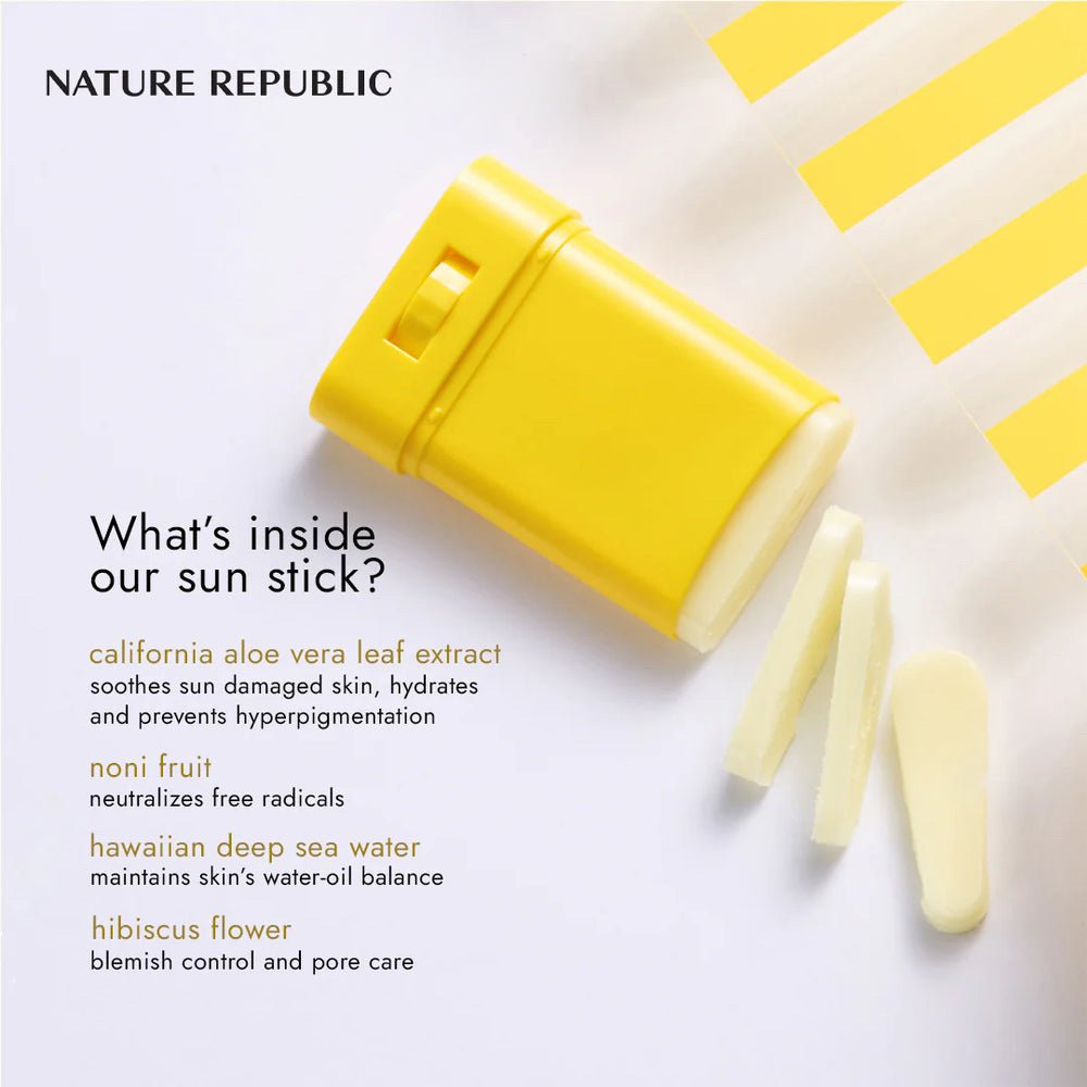 Nature Republic California Aloe Fresh Powdery Sun Stick 24g عصا صن بودري من نيتشر ريبابليك كاليفورنيا بخلاصة الصبار المنعش - Princess Cosmetics Qatar
