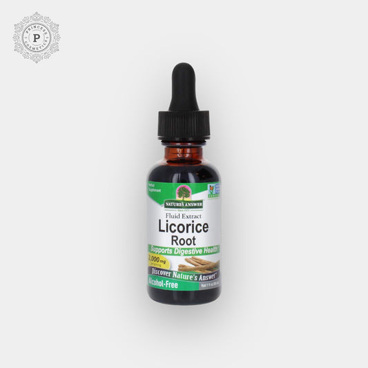 Nature's Answer Licorice Root 2000mg Fluid Extract Drops For Digestive Health 30ml إجابة الطبيعة جذر عرق السوس 2000 مجم قطرات مستخلص سائل لصحة الجهاز الهضمي - Princess Cosmetics Qatar