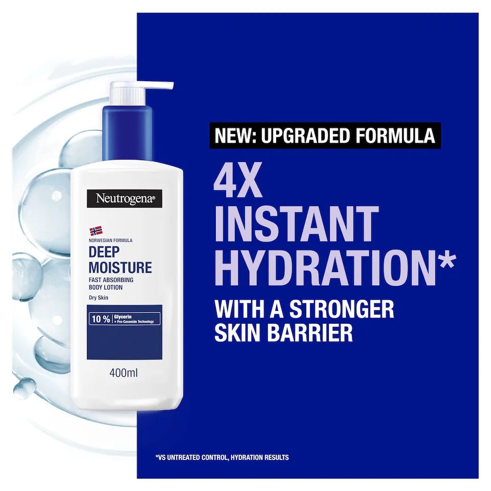 Neutrogena Deep Moisture Fast Absorbing Body Lotion 400ml لوشن الجسم نيتروجينا ديب مويستشر سريع الامتصاص - Princess Cosmetics Qatar