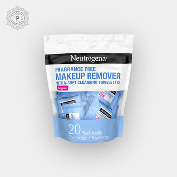 Neutrogena Fragrance - Free Makeup Remover Cleansing Wipes (20ea). نيوتروجينا مناديل تنظيف مزيلة للمكياج خالية من العطور (20 قطعة) - Princess Cosmetics Qatar