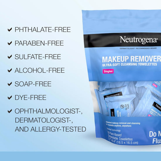 Neutrogena Makeup Remover Wipes. نيوتروجينا مناديل مزيلة للمكياج - Princess Cosmetics Qatar