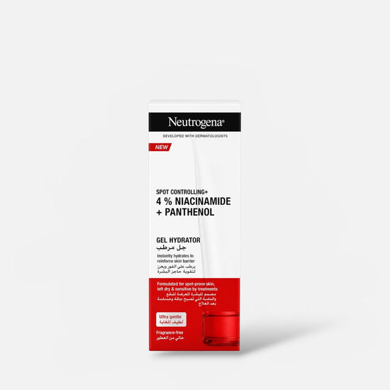 Neutrogena Spot Controlling 4% Niacinamide + Panthenol Gel Hydrator 50ml جل مرطب نيتروجينا سبوت كونترولينج 4% نياسيناميد + بانثينول - Princess Cosmetics Qatar