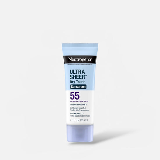 Neutrogena Ultra Sheer Dry - Touch Sunscreen Broad Spectrum SPF 55 88ml نيوتروجينا ألترا شير دراي - تاتش واقي شمسي واسع الطيف بعامل حماية من الشمس 55 - Princess Cosmetics Qatar