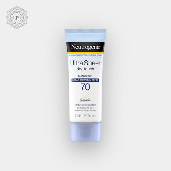 Neutrogena Ultra Sheer Dry - Touch Sunscreen Lotion SPF70 88ml. نيوتروجينا - لوشن واقي من الشمس فائق الشفاف بعامل حماية من الشمس SPF70، 88 مل - Princess Cosmetics Qatar