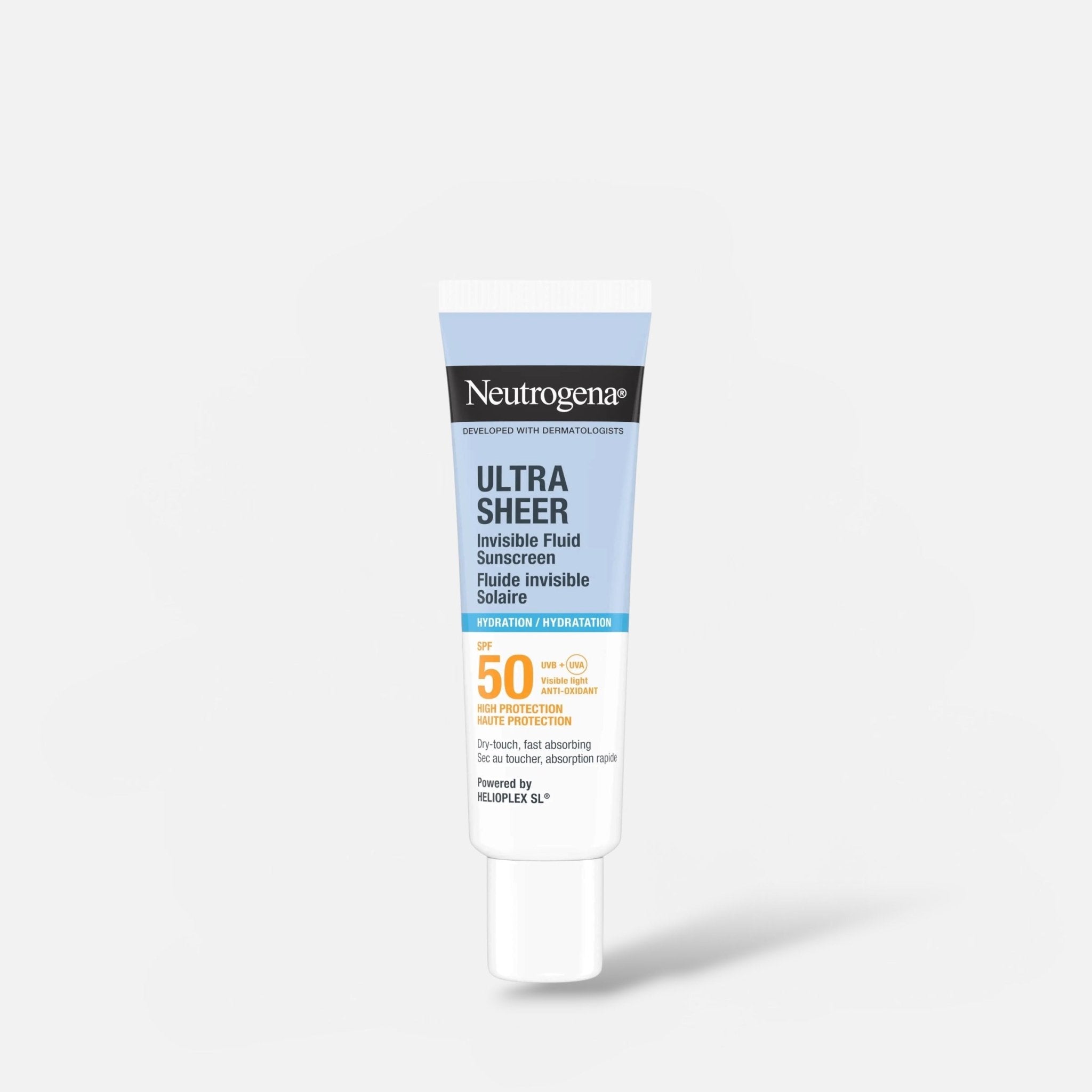 Neutrogena Ultra Sheer Invisible Fluid Sunscreen Hydration SPF50 50ml ...