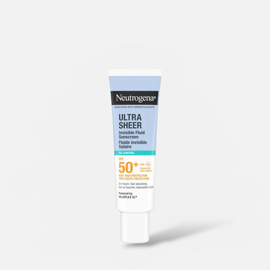 Neutrogena Ultra Sheer Invisible Fluid Sunscreen Oil Control SPF50 50ml واقي الشمس السائل غير المرئي من نيتروجينا ألترا شير للتحكم في الزيوت بعامل حماية من الشمس 50 - Princess Cosmetics Qatar