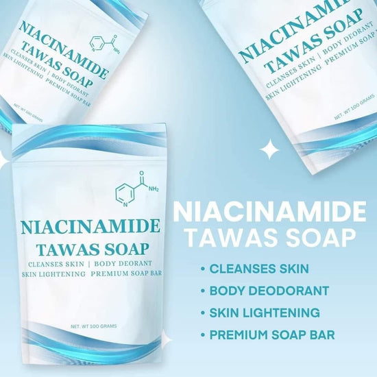 Niacinamide Tawas Premium Whitening Soap. صابون التبييض الفاخر من نياسيناميد تاواس - Princess Cosmetics Qatar