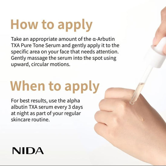 NIDA Alpha-Arbutin TXA Pure Tone Serum 50ml نيدا ألفا أربوتين TXA مصل نقي اللون - Princess Cosmetics Qatar