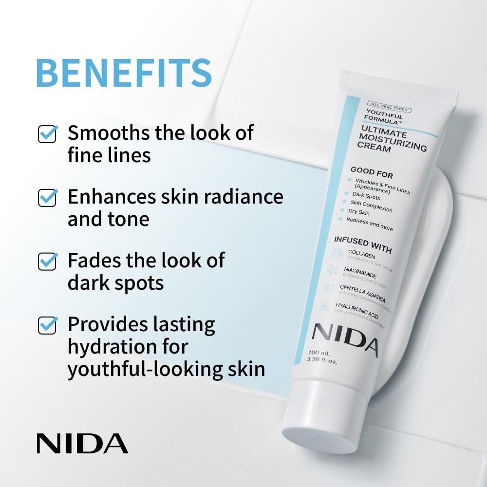 NIDA Youthful Formula Ultimate Moisturizing Cream 100ml كريم نيدا المرطب الفائق بتركيبة الشباب - Princess Cosmetics Qatar