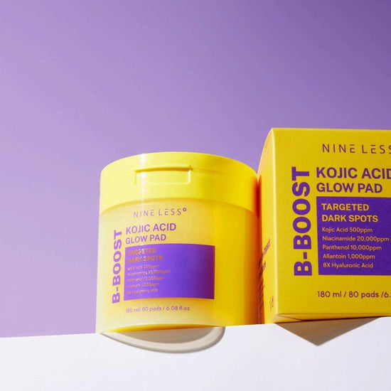 Nineless B - Boost Kojic Acid Glow Toner Pad (80 Pads) وسادة تونر توهج حمض الكوجيك B - Boost من ناينليس - Princess Cosmetics Qatar