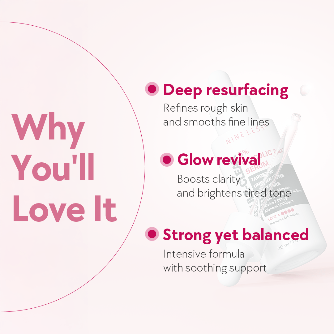 Nineless Molecule - Clear 5% Glycolic Acid Serum 30ml سيروم ناينلس موليكول - كلير ٥٪ حمض الجليكوليك - Princess Cosmetics Qatar