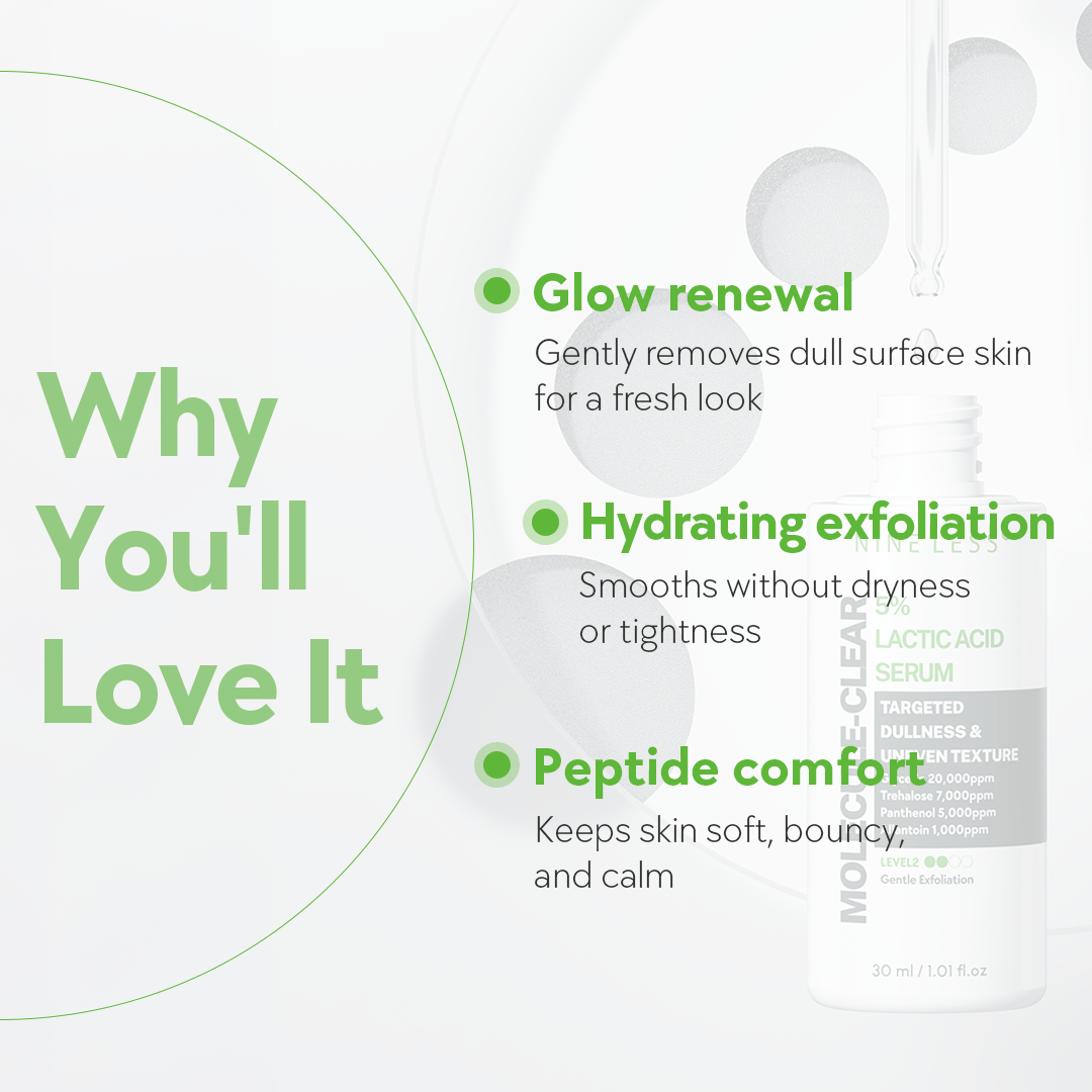 Nineless Molecule - Clear 5% Lactic Acid Serum 30ml مصل حمض اللاكتيك ناينلس موليكول - كلير ٥٪ - Princess Cosmetics Qatar