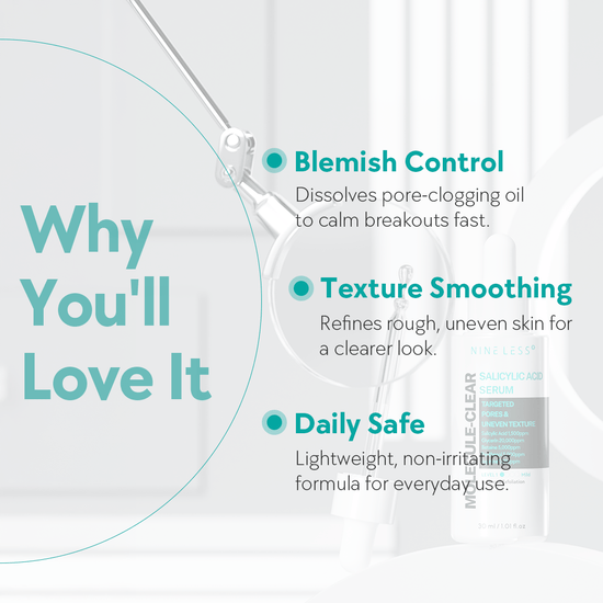 Nineless Molecule - Clear Salicylic Acid Serum 30ml سيروم حمض الساليسيليك النقي من ناينلس موليكول - Princess Cosmetics Qatar