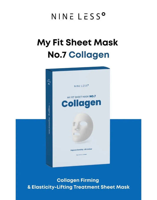 Nineless My Fit Sheet Mask - Collagen (1 Sheet) قناع الوجه ناينليس ماي فيت - الكولاجين - Princess Cosmetics Qatar