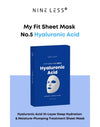 Nineless My Fit Sheet Mask - Hyaluronic Acid (1 Sheet) قناع الوجه ناينليس ماي فيت - حمض الهيالورونيك - Princess Cosmetics Qatar