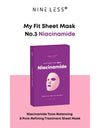 Nineless My Fit Sheet Mask - Niacinamide (1 Sheet) قناع الوجه ناينليس ماي فيت - نياسيناميد - Princess Cosmetics Qatar