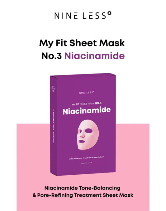 Nineless My Fit Sheet Mask - Niacinamide (1 Sheet) قناع الوجه ناينليس ماي فيت - نياسيناميد - Princess Cosmetics Qatar