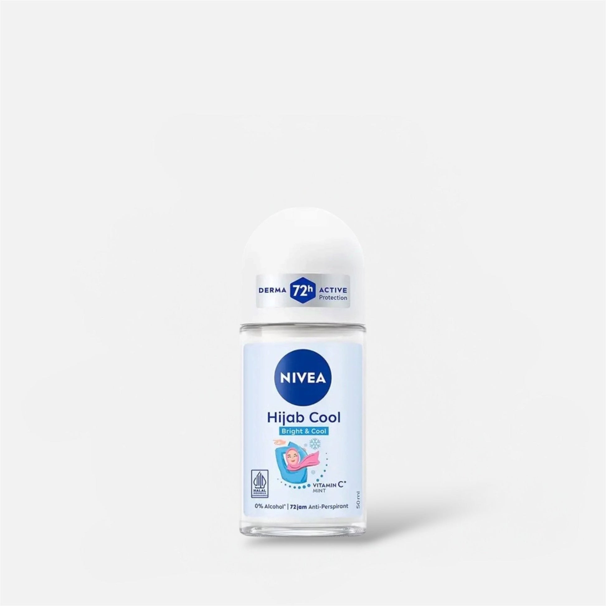 Nivea Hijab Cool Bright & Cool Vitamin C & Mint Deodorant Roll On 50ml مزيل عرق نيفيا حجاب كول برايت آند كول بفيتامين سي والنعناع، رول أون - Princess Cosmetics Qatar