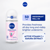 Nivea Hijab Fresh Bright & Fresh Vitamin C & Sakura Extract Deodorant Roll On 50ml مزيل عرق نيفيا حجاب فريش برايت آند فريش بفيتامين سي ومستخلص زهر الكرز، رول أون - Princess Cosmetics Qatar