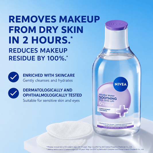 Nivea Micellar Water Soothing 125ml ماء ميسيلار نيفيا المهدئ - Princess Cosmetics Qatar