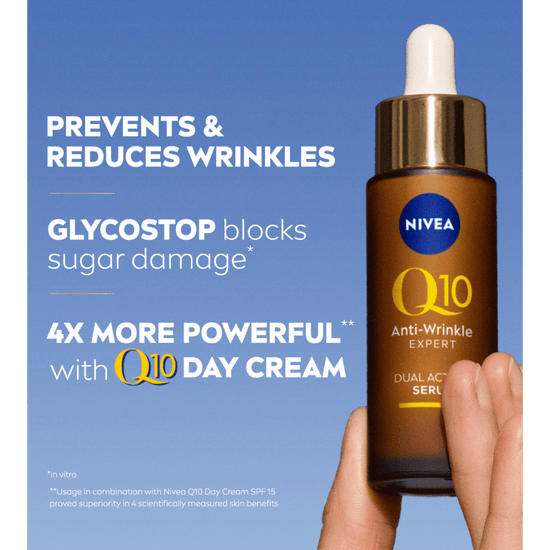 NIVEA Q10 Anti - Winkle Expert Dual Action Serum 30ml سيروم نيفيا كيو 10 المضاد للتجاعيد ذو المفعول المزدوج - Princess Cosmetics Qatar