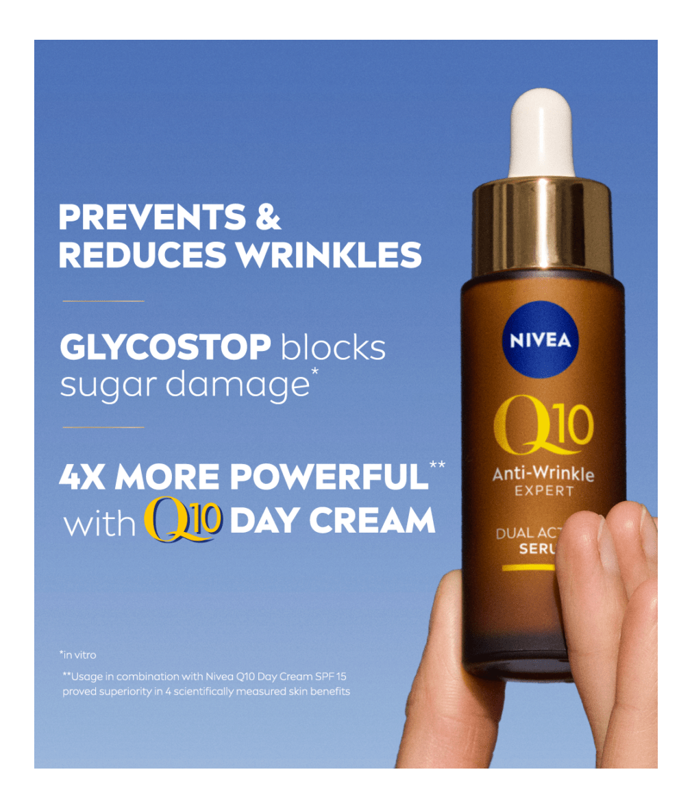 NIVEA Q10 Anti - Winkle Expert Dual Action Serum 30ml سيروم نيفيا كيو 10 المضاد للتجاعيد ذو المفعول المزدوج - Princess Cosmetics Qatar