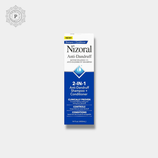 Nizoral 2 - in - 1 Anti - Dandruff Shampoo + Conditioner 400ml نيزورال شامبو 2 في 1 مضاد للقشرة + بلسم - Princess Cosmetics Qatar