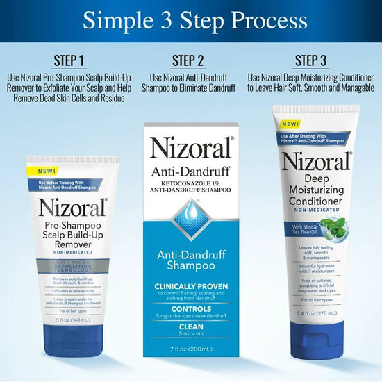 Nizoral Pre - Shampoo Scalp Build - Up Remover 148ml. مزيل تراكمات فروة الرأس من نيزورال قبل الشامبو، 148 مل - Princess Cosmetics Qatar