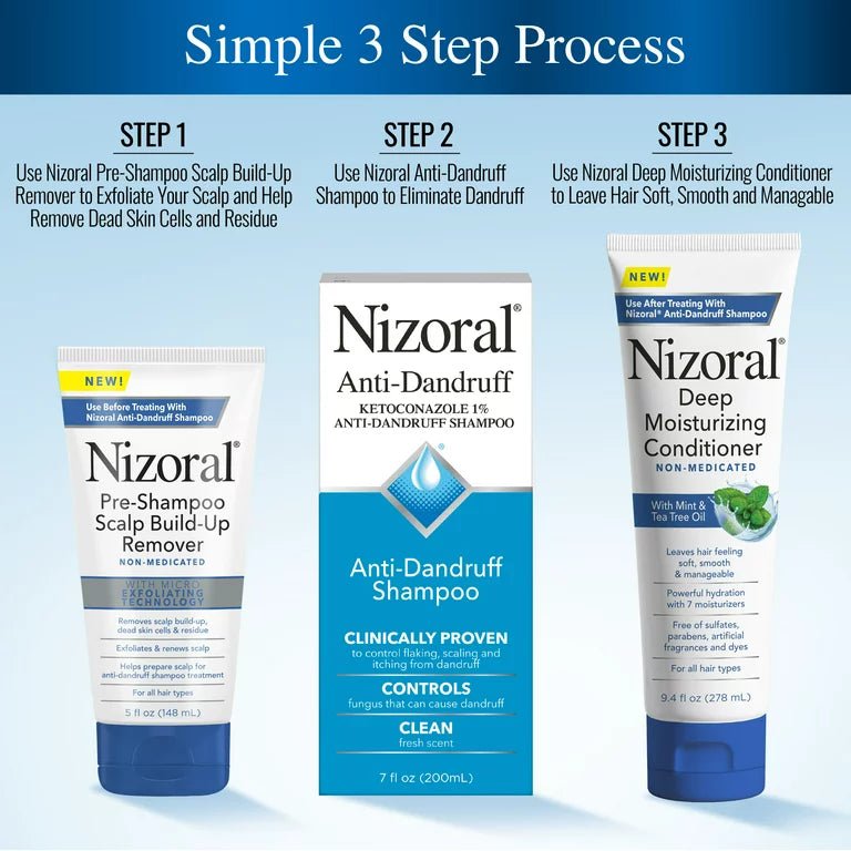 Nizoral Pre - Shampoo Scalp Build - Up Remover 148ml. مزيل تراكمات فروة الرأس من نيزورال قبل الشامبو، 148 مل - Princess Cosmetics Qatar