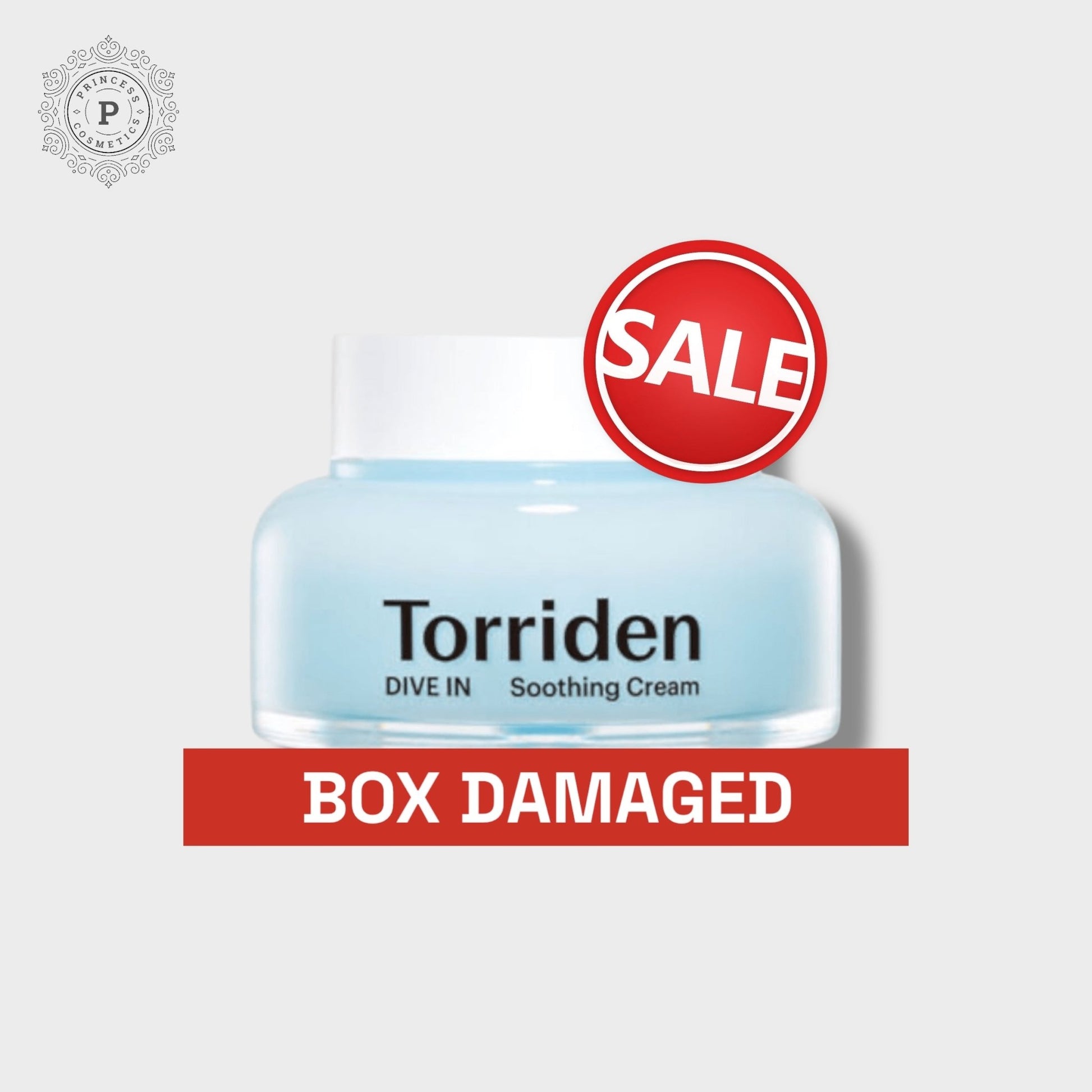 (NO PACKAGING) Torriden Dive - In Low Molecular Hyaluronic Acid Soothing Cream 100ml (بدون تغليف) Torriden Dive - In حمض الهيالورونيك الجزيئي منخفض التهسر كريم مهدئ - Princess Cosmetics Qatar