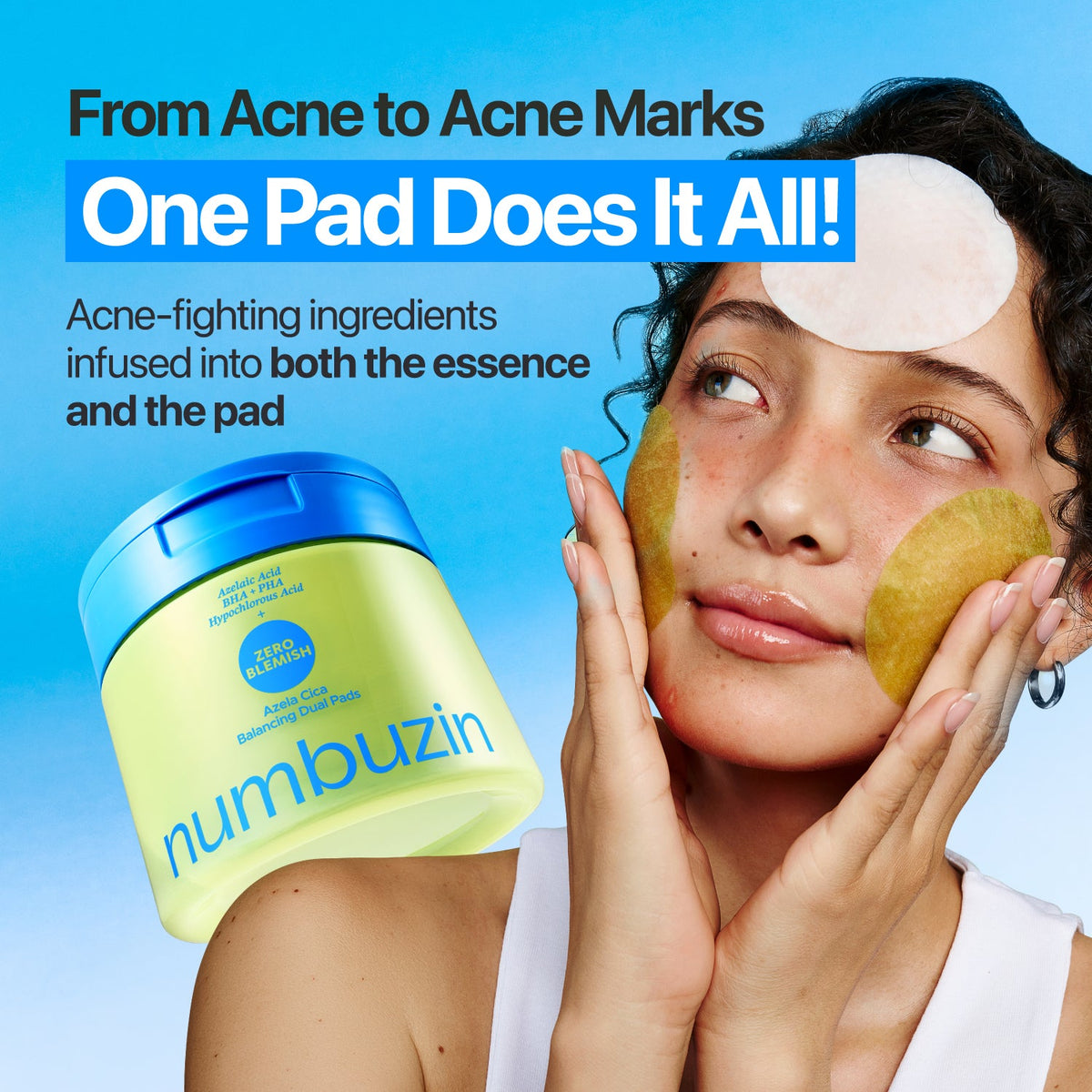 Numbuzin Blemish Azela Cica Balancing Dual Pads (60 Pads) نامبوزين وسادات مزدوجة لموازنة البشرة بالأزيليك والسيكا لعلاج الشوائب - Princess Cosmetics Qatar