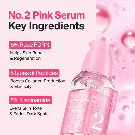 Numbuzin No.2 Rose PDRN Collagen Plumping Serum 30ml سيروم كولاجين نامبوزين رقم 2 روز بي دي آر إن لنفخ البشرة - Princess Cosmetics Qatar