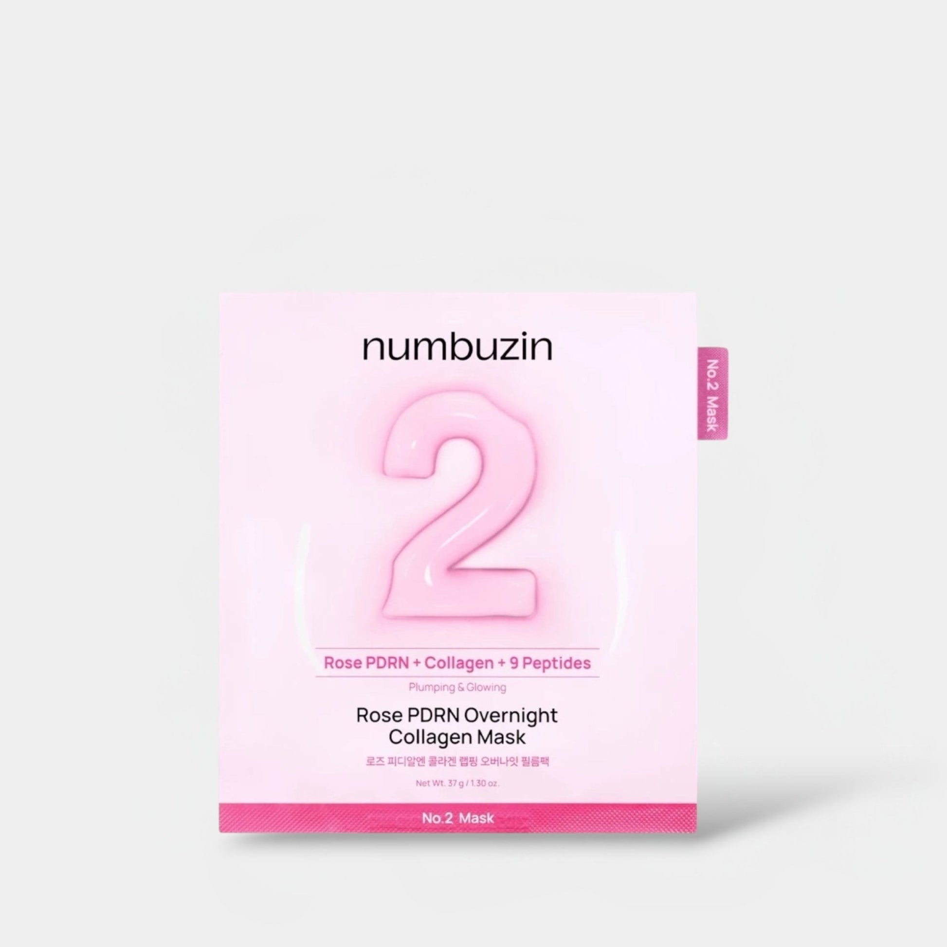 Numbuzin No.2 Rose PDRN Collagen Plumping Sheet Mask (1 Sheet) قناع ورقي مرطب ومغذي بالكولاجين من نومبوزين رقم 2 روز بي دي آر إن - Princess Cosmetics Qatar