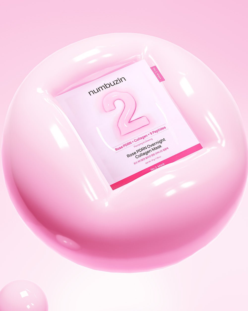 Numbuzin No.2 Rose PDRN Collagen Plumping Sheet Mask (1 Sheet) قناع ورقي مرطب ومغذي بالكولاجين من نومبوزين رقم 2 روز بي دي آر إن - Princess Cosmetics Qatar